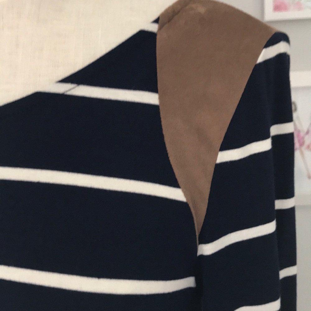 Mint Julep boutique striped dress w/ suede patches - Picture 2 of 7